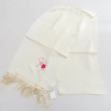 画像をギャラリービューアに読み込む, 和小物 女児用 しごき クリーム色 桜柄 刺繍入り 七五三 しごき帯 飾り帯 子供着物用 女の子 祝着小物 お正月 和装小物