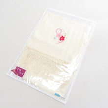 画像をギャラリービューアに読み込む, 和小物 女児用 しごき クリーム色 桜柄 刺繍入り 七五三 しごき帯 飾り帯 子供着物用 女の子 祝着小物 お正月 和装小物