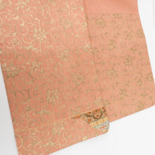 Load image into Gallery viewer, Bagus band carving gold leaf salmon orange Kinhana arabesque six -handed pattern pure silk length 432cm beautiful goods