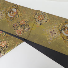 Load image into Gallery viewer, Back Obi Golden Phoenix Gorgeous Foil Six -Wall Pattern Pure Silk Fomal Length 440cm Beautiful goods