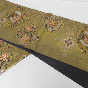 Back Obi Golden Phoenix Gorgeous Foil Six -Wall Pattern Pure Silk Fomal Length 440cm Beautiful goods