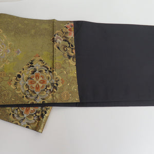 袋帯 金 鳳凰 華文 箔 六通柄 正絹 フォーマル 長さ440cm 美品