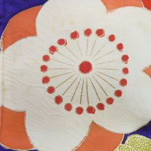 Load image into Gallery viewer, 振袖 紫×緑×赤×白×ゴールド 金彩 金コマ刺繍 笹 梅 箔入り 正絹 袷 広衿 成人式 仕立て上がり 身丈160.7cm
