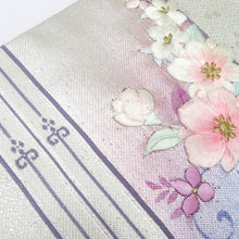 Load image into Gallery viewer, 正絹 銀 花刺繍 名古屋帯 普段用