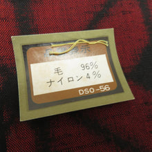 Load image into Gallery viewer, 反物 着尺 ウール ナイロン 交織 赤×黒 幾何学模様 糸止め有 未仕立て 女性着物用 着物生地 普段きもの カジュアル