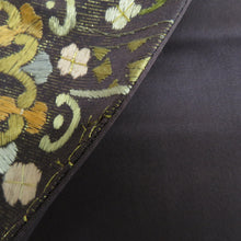 画像をギャラリービューアに読み込む, 袋帯 スワトー刺繍 正絹 金糸 華文様 茄子色ｘ多色 六通柄 仕立て上がり 着物帯 長さ440cm