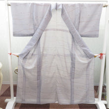 Load image into Gallery viewer, 夏着物 夏 小紋 ライトグレー×多色 横段 広衿 夏用 仕立て上がり 身丈162.6cm