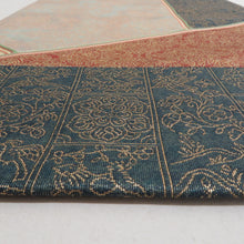 画像をギャラリービューアに読み込む, 袋帯 正絹 金糸銀糸 銀色ｘ緑色ｘ金色 正倉院文様 六通柄 フォーマル 礼装 長さ456cm