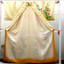 画像をギャラリービューアに読み込む, 付下げ 正絹 袷 オレンジぼかし 花柄 絵画調 広衿 仕立て上がり着物 フォーマル 卒入学式・卒入園式 七五三・お宮参り