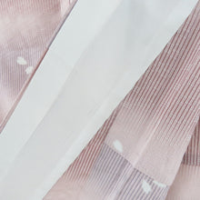 Load image into Gallery viewer, 小紋 ポリエステル 単衣 薄ピンク色ｘ薄紫色 桜模様 ぼかし 広衿 Ｌサイズ 仕立て上がり 身丈164cm