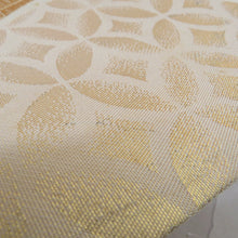 画像をギャラリービューアに読み込む, 袋帯 金糸 ゴールド系 金色 六通柄 七宝に扇子文様 正絹 フォーマル 仕立て上がり 着物帯 長さ432cm