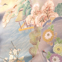画像をギャラリービューアに読み込む, 昔 黒留袖 両褄 夫婦鶴 松 風景
