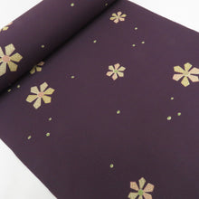 Load image into Gallery viewer, 小紋 洗える ポリエステル小紋反物 寛斎 Kansai kimono 濃紫 匹田花デザイン 巾:約37ｃｍ 長さ:12ｍ 和裁練習 普段着物 カジュアル 洋服リメイク 日本製