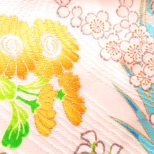 Load image into Gallery viewer, 子供着物 こども着物 白×多色 花鳥 総柄 女児用 四つ身 子どもきもの 七五三 結婚式 パーティー おひな祭り 練習用 リメイク レトロモダン
