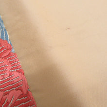Load image into Gallery viewer, 袋帯 パステル系 銀色ｘ緑色ｘ金色ｘ多色 刺繍入り 花々文様 六通柄 正絹 フォーマル 仕立て上がり 着物帯 長さ432cm