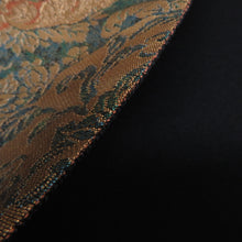 Load image into Gallery viewer, 西陣織 にしじんおり 袋帯 服部織物謹製 道長模様 金色ｘ緑色 金糸 証紙付き 六通柄 正絹 礼装 フォーマル 着物帯