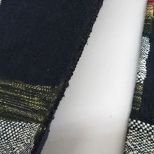 Load image into Gallery viewer, 名古屋帯 八寸帯 紺色ｘ黄色ｘ赤色ｘ多色 市松調 幾何学文様 六通柄 織文様 カジュアル 仕立て上がり 長さ360cm