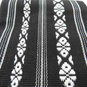 Corner 100 % cotton cotton cotton belt Japanese dedication pattern black × white men's classic yukata band men's male kimono length 400cm