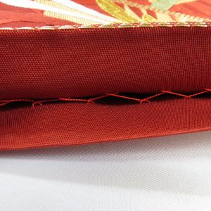 袋帯 若松 赤地 多色若松 六通柄 正絹 フォーマル 仕立て上がり 成人式 卒業式 振袖 着物帯 長さ約450cm