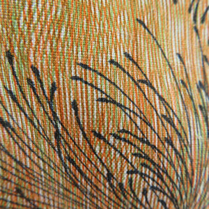 Komon Tsumugi Iten chrysanthemum pure silk orange, lined lined lined brikes collar Casual tailoring kimono 156cm