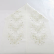 Load image into Gallery viewer, Embroidery half collar white x gold / white embroidery flower half -collar rhinestone kimono dress