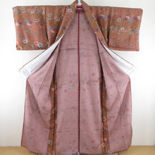 Load image into Gallery viewer, Komon Shiki Shikihana Pure Silk Brown Wide Collar Single Base Casual Tailoring Kimono Step