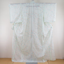 Load image into Gallery viewer, Summer kimono single garment gauze collar collar reed pattern Polyester Light mint x orange summer tailoring up 168cm