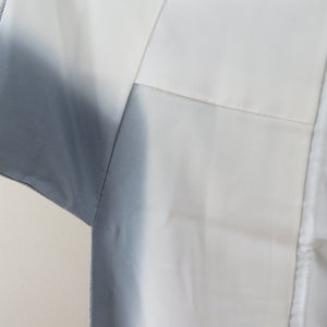 付下げ 袷 グレーぼかし 灰色 袷 広衿 縮緬 正絹 紋なし 仕立て上がり着物 身丈161cm 美品