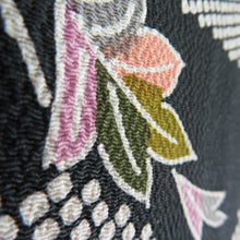 Load image into Gallery viewer, Kimono -type dyeing black x Salmon pink x white crepe plum pattern E.