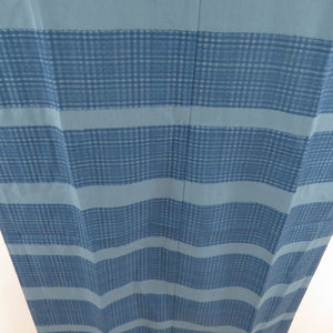 Horizontal striped sentence for wool men blue gray sleeve warriors Long undergarment Casual men's kimono 141cm
