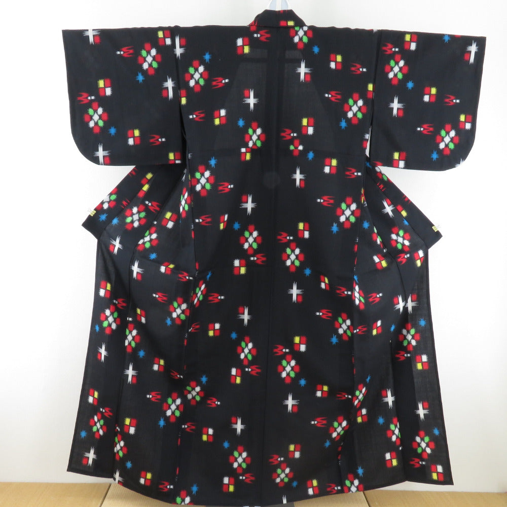 Wool kimono Single garlic walnuts 井 Girder weaving text black bee collar casual kimono everyday kimono tailor