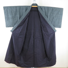 Load image into Gallery viewer, Male kimono Tsumugi ensemble lined gray gray pure silk male men&#39;s tailor -tailored kimono men&#39;s goods casual height 142cm