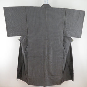 Male kimono Tsumugi ensemble lined gray brown pure silk men for men men's tailoring kimono men's casual height 138cm