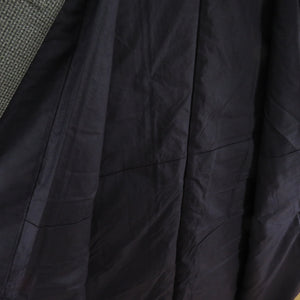 男着物 紬 アンサンブル 袷 灰茶色 正絹 男性用きもの メンズ 仕立て上がり 和服 男物 カジュアル 身丈138cm