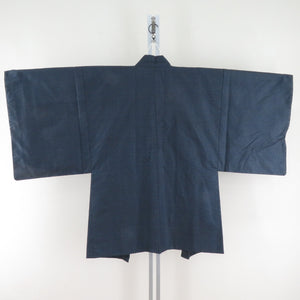 Men's kimono Tsumugi Kame shell ensemble set set lined navy blue pure silk male men's tailor -tailed kimono male casual height 140cm beautiful goods