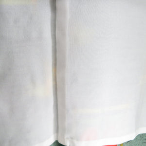 ウール着物 アンサンブル 羽織セット 遠州椿 単衣 青緑色 織り文様 バチ衿 カジュアルきもの 仕立て上がり 身丈157cm