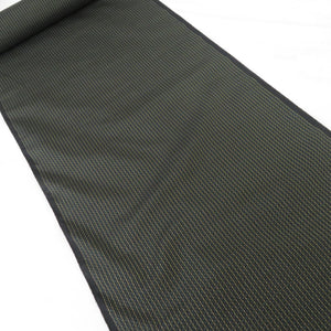 Calon Original Oshima Tsumugi Shaku Shaku Green Black Striped Woman Kimono Fabric Length 1230cm