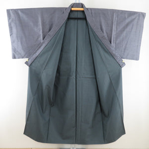 Male kimono Tsumugi ensemble set set, gray gray pure silk men for men men's tailoring kimono men's casual height 139cm