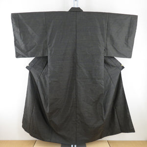 男着物 紬 亀甲 アンサンブル 袷 黒緑色 正絹 男性用きもの メンズ 仕立て上がり 和服 男物 カジュアル 身丈151cm