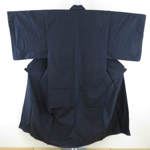 Male kimono Tsumugi ensemble Lined blue blue pure silk male men's men's tailoring kimono men's goods casual height 145cm