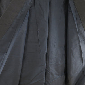 男着物 紬 アンサンブル 袷 黒紺色 正絹 男性用きもの メンズ 仕立て上がり 和服 男物 カジュアル 身丈145cm