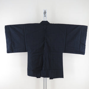 Male kimono Tsumugi ensemble Lined blue blue pure silk male men's men's tailoring kimono men's goods casual height 145cm