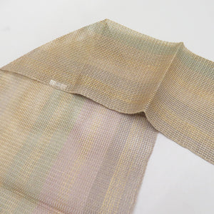 Nagoya Obira Silk Dye Dye Dyed Dyed Gold Gold Gold Thread Core Tailoring Kimono Belt Length 360cm