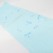 Load image into Gallery viewer, Obi -fried silk pure silk Summer light blue dragonfly pattern Bading the ground pattern Silk 100 % length 175cm