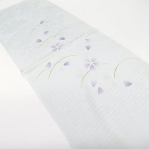 Obi -fried silk pure silk gauge Lavender for summer summer color cherry blossom crests 100 % long 175cm