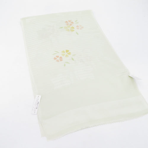 Obi -fried silk pure silk gauze Sky Green Color Color Bading Koi Kikyoji Silk 100 % length 175cm