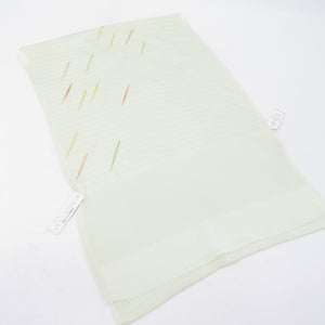 Obi -fried silk pure silk gauge Sky Green Color Rounding line Popularity Popular Bad Stone Crest Silk 100 % Length 175cm