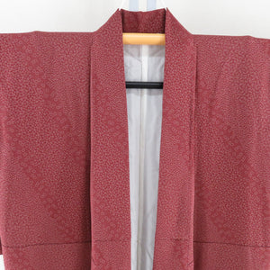 Komon Kouhana Public Lined Collar Red Collar Red Pure Silk Railing Casual Kimono 157cm