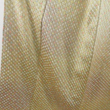 Load image into Gallery viewer, Komon squeezed multi -color pattern Lined wide collar Yellow pure silk tailoring casual kimono 162cm