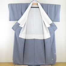 Load image into Gallery viewer, Izumi Komon Supervised Popular Popular Bottled Wide Collar Blue Gray Color Pure Silk Silen One Crest Casual Kimono Star Stim Power 154cm